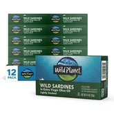 Wild Planet wild sardines in olive oil can highlighting convenient protein source