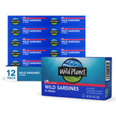 Wild Planet sardines in water no salt added can close-up, protein-packed snack
