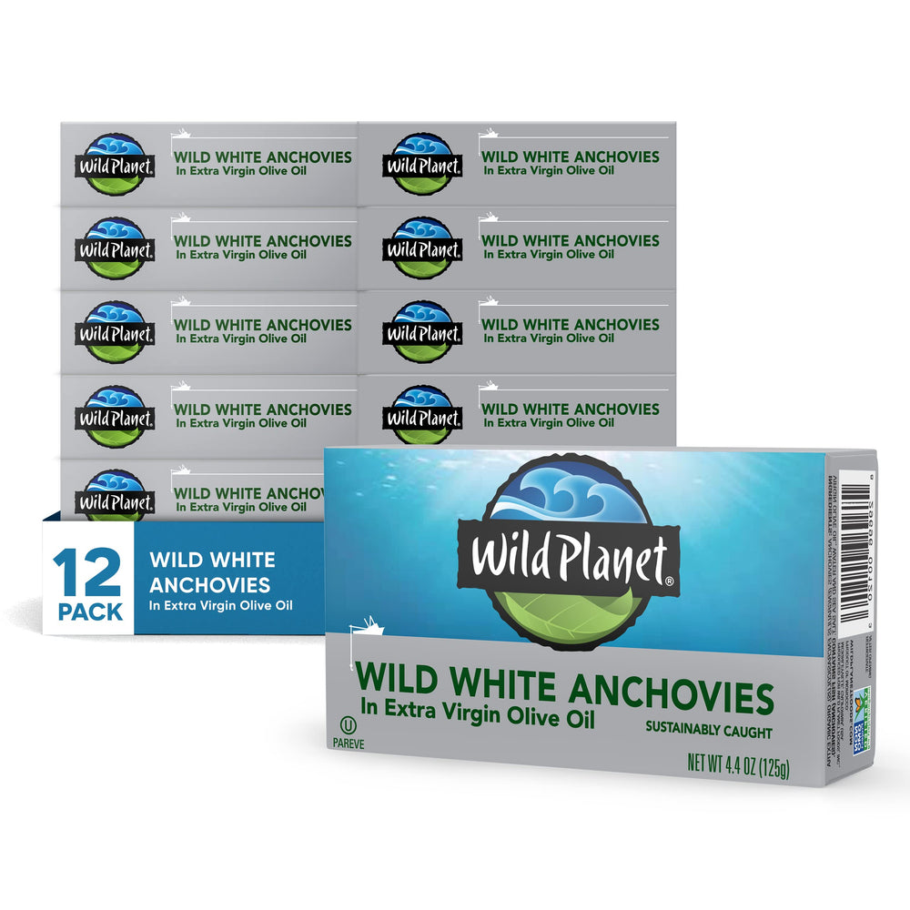 Wild Planet Wild White Anchovies in a can, ideal for quick salads