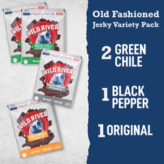 Wild River Original jerky bag showing classic smoky flavor.