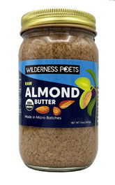 Wilderness Poets Almond Butter jar shows rich color and organic simplicity.