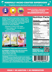 Wilderness Poets coconut water powder dissolves instantly in cold water.