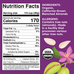 Organic almonds with skins removed reveal creamy interiors for smooth almond milk.