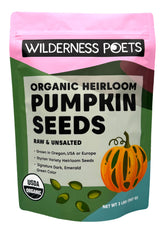 Wilderness Poets Styrian hulless pumpkin seeds close-up for snacking.