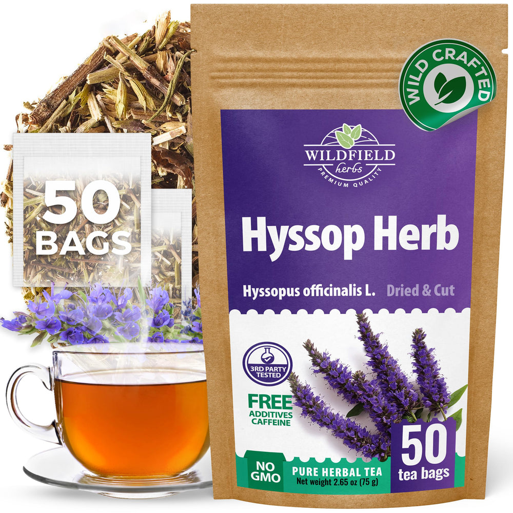 Wildfield Herbs Hyssop tea bags 50-count box for easy daily brewing