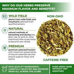 Wildfield Herbs Plantain Tea bags 1.5 g each, convenient for solo cups.