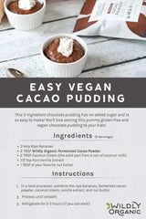 Cacao powder in a bowl ready for smoothies or baking with Wildly Organic