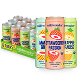 Wildwonder Sparkling Probiotic Drink 12pk Tropical Vibes pack with vibrant, refreshing bubbles