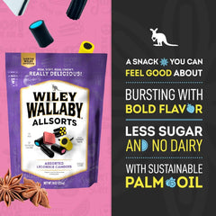 Wiley Wallaby 8-ounce pack image emphasizes convenient resealable packaging for freshness.