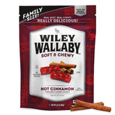 Wiley Wallaby cinnamon licorice bag front shows bold flavor for snacking on the go.