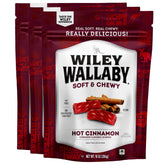 Wiley Wallaby cinnamon licorice twists with soft, chewy texture for a satisfying snack.