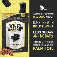 Wiley Wallaby plant-based licorice feature highlights wholesome ingredients and bold flavor.