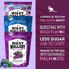 Wiley Wallaby resealable bag keeps flavors fresh for sharing or snacking.