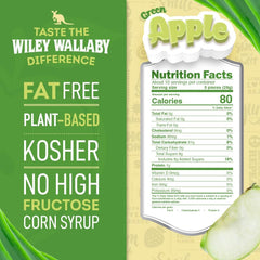 Wiley Wallaby soft-chewy green apple licorice chunks with fruity texture