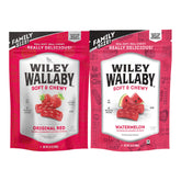 Wiley Wallaby Watermelon bag shows soft, chewy licorice for on-the-go snacking.