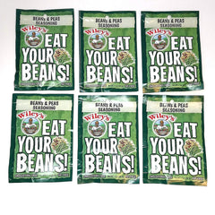 Wiley's Beans & Peas Seasoning six-pack front view adds rich homemade flavor.