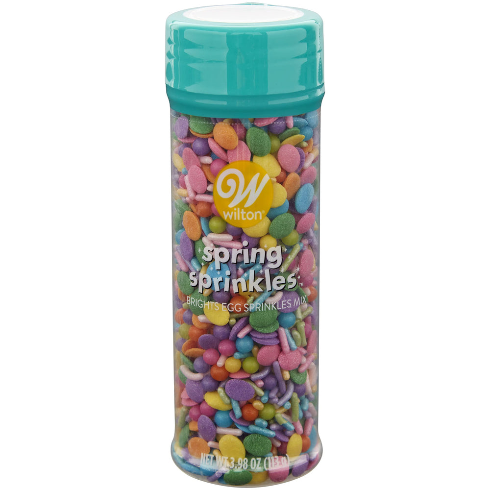 Wilton Bright Pastel Easter Egg Sprinkles decorating a festive cake.
