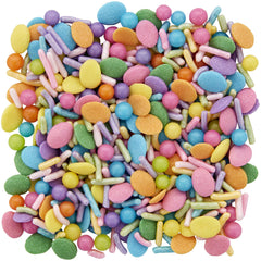Wilton Bright Pastel Easter Egg Sprinkles on cupcakes for bright treats.