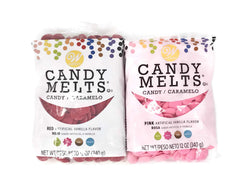 Wilton Candy Melts red 12 oz pack for dipping and decorating desserts.