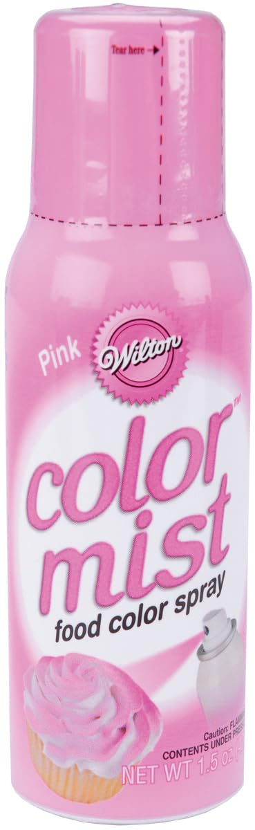 Wilton Color Mist pink bottle spray adds vibrant color to cakes