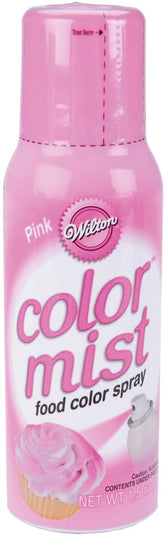 Wilton Color Mist pink bottle spray adds vibrant color to cakes
