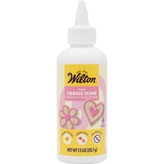 Wilton Cookie Icing pink bottle cap for quick, smooth cookie decorating.