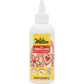 Wilton red cookie icing bottle cap close-up showing precise control for lines