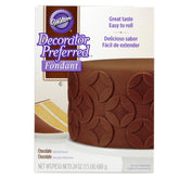 Wilton Decorator Preferred Chocolate Fondant roll-out for a smooth, flawless cake covering.