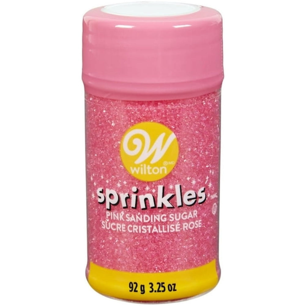 Wilton Pink Spring Sugar bottle pour for precise cake decorating and flow control.