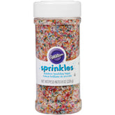 Wilton Rainbow Sparkling Sugars bottle adds bright color to desserts