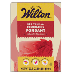 Wilton red fondant ready-to-use batch for effortless cake decorating.