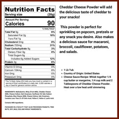 WinCrest cheddar cheese powder popcorn-sprinkle adds savory coating.