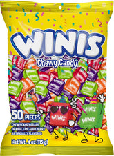 Winis Original Variety Bag 4oz packaging with colorful taffy pieces for gifting