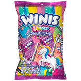 Winis Unicorn chewy taffy pops in bag, ideal for sharing at parties