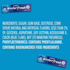 Close-up of Winterfresh mint gum texture highlighting icy cool flavor