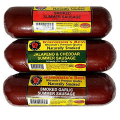 Wisconsin Cheese Company smoked summer sausage 12oz with crackers.