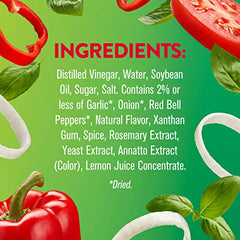 Wish-Bone Italian Dressing on a colorful pasta salad for zesty flavor.