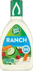 Bowl of greens with Wish-Bone Ranch dressing drizzle.