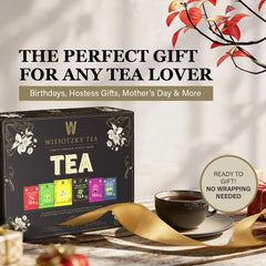 Wissotzky tea chest with 42 individually wrapped bags for convenient everyday use