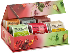 Wissotzky herbal tea sampler front view with gift-ready packaging