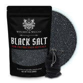 Witches & Wiccan black salt bag for protective rituals.