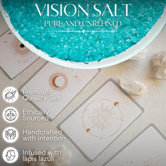 Witches & Wiccan blue sea salt supports psychic visions during meditation.