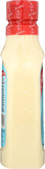 Woeber horseradish sauce label closeup shows fresh horseradish quality.