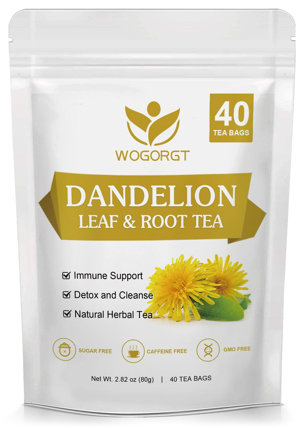 WOGORGT dandelion tea bags pack for daily antioxidant sipping