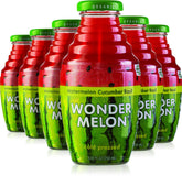 Wonder Melon organic watermelon juice bottle with cucumber and basil, refreshing on the go.