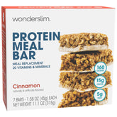 WonderSlim Cinnamon Bar pack shown for convenient on-the-go meal replacement