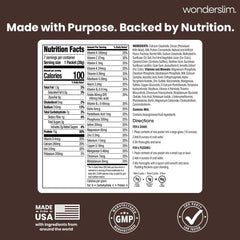 WonderSlim Dark Cocoa Cream tub displays 15g protein per serving.
