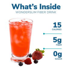 WonderSlim fiber drink powder scoop mixing with water for keto-friendly hydration