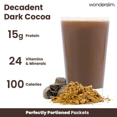 WonderSlim shake being poured shows a creamy texture for a quick meal.