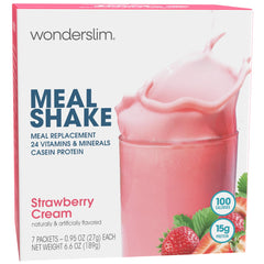 WonderSlim meal replacement shake strawberry cream cup for convenient on-the-go nutrition